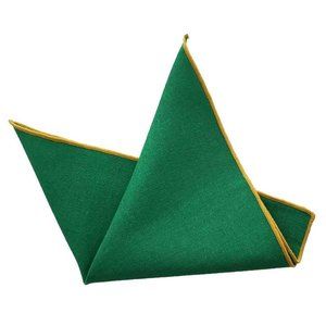 Gascoigne Pocket Square Cotton Linen Green Yellow Men's